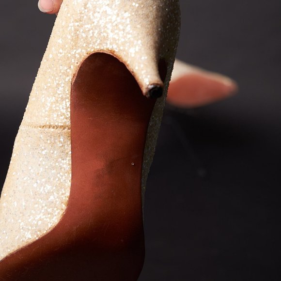 1960s White Ivory Sparkle Pumps Heels - Picture 7 of 8